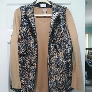 Puffed vest with v neck sweater